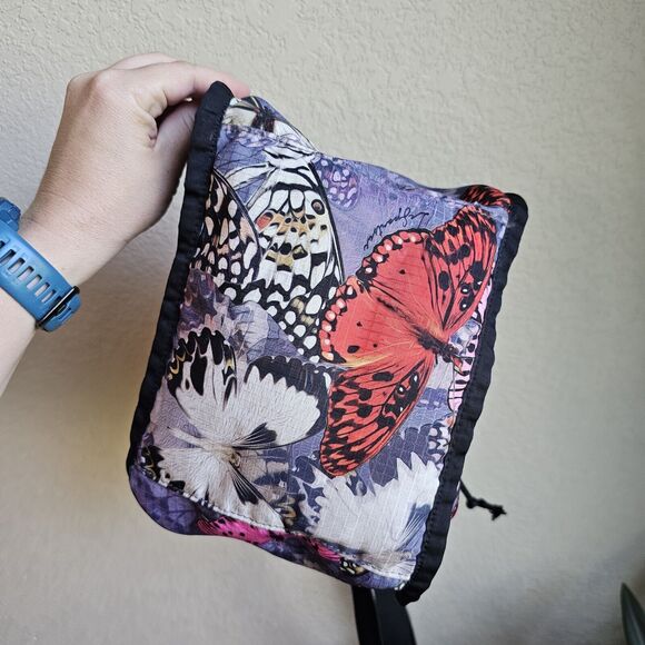 LeSportsac Nadine Butterfly Purse Drawstring Bucket Tote Medium Shoulder Bag - Picture 2 of 5